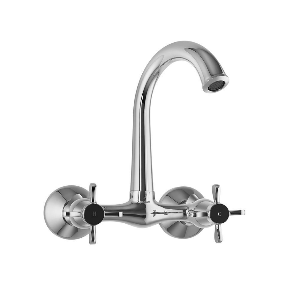 Jaquar Faucets Sink Mixer with Short Swivel Spout, Wall Mounted
